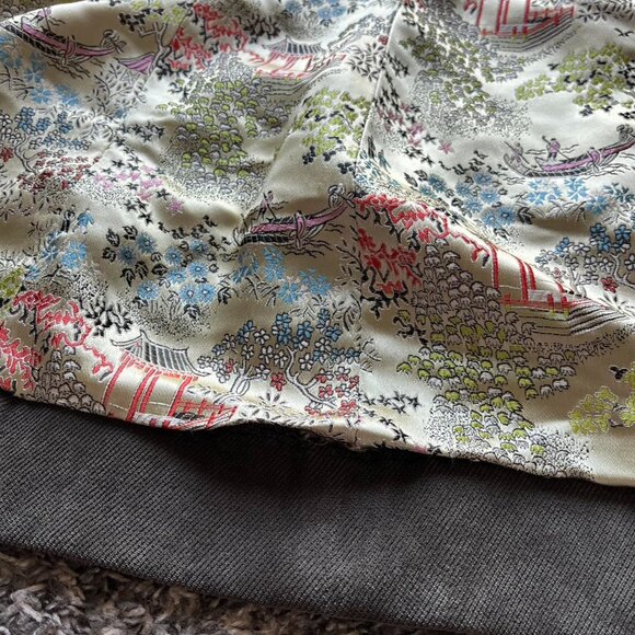 Vintage Brown Corduroy Jacket Chinese Brocade Womens Small Retro Barn Jacket - Picture 7 of 7